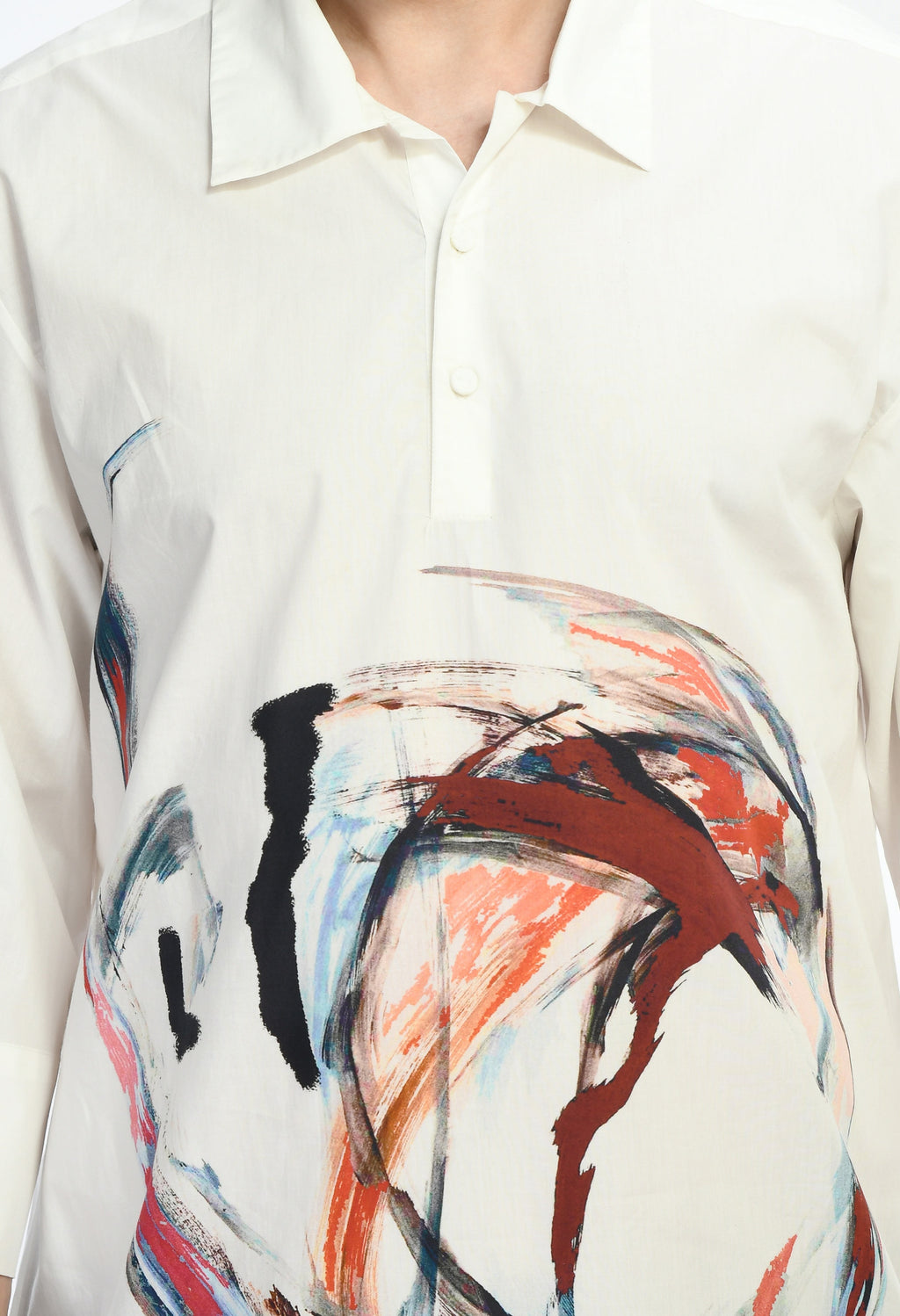 Brusg choas Shirt with bold abstract prints on soft cotton fabric.